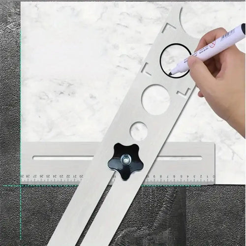 Stainless Steel Tile Drilling Locator Tool, Precision Durable Adjustable Hand-Held Positioning Jig