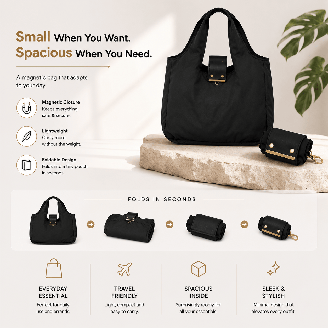 Foldable Keychain Storage Tote Bag