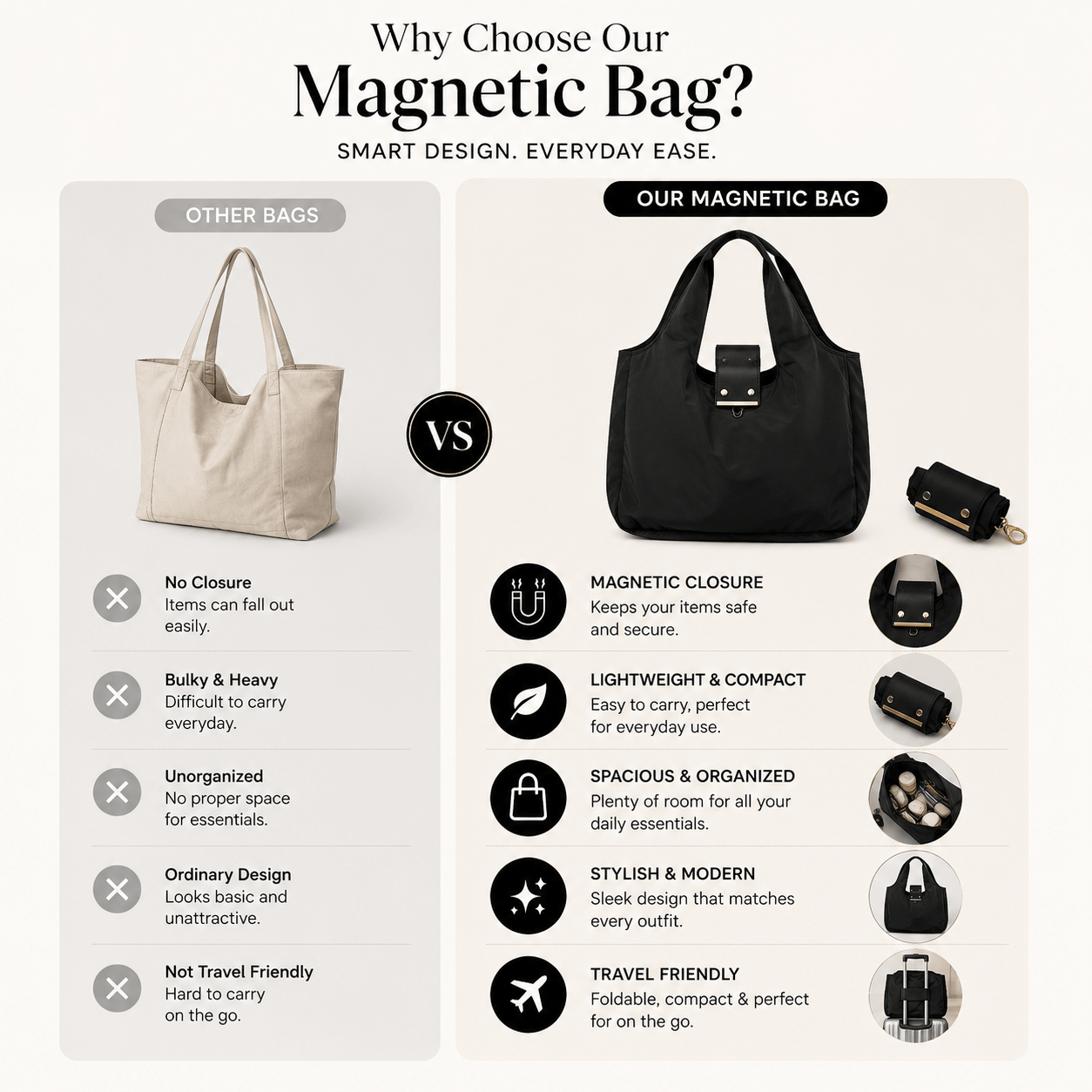 Foldable Keychain Storage Tote Bag