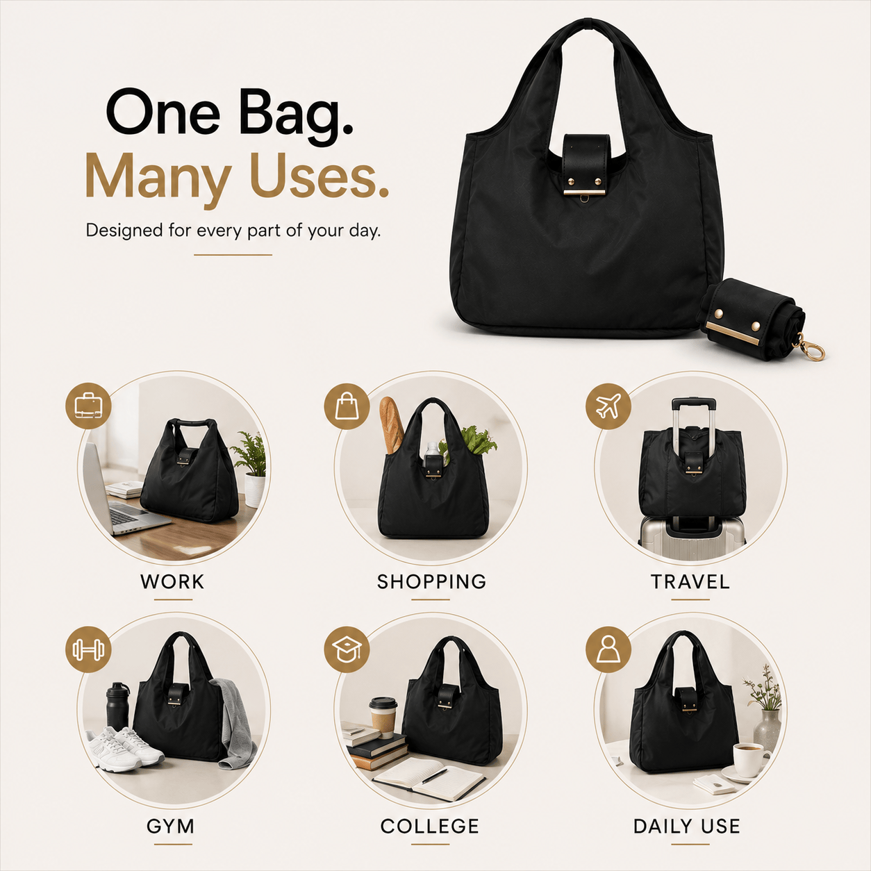 Foldable Keychain Storage Tote Bag