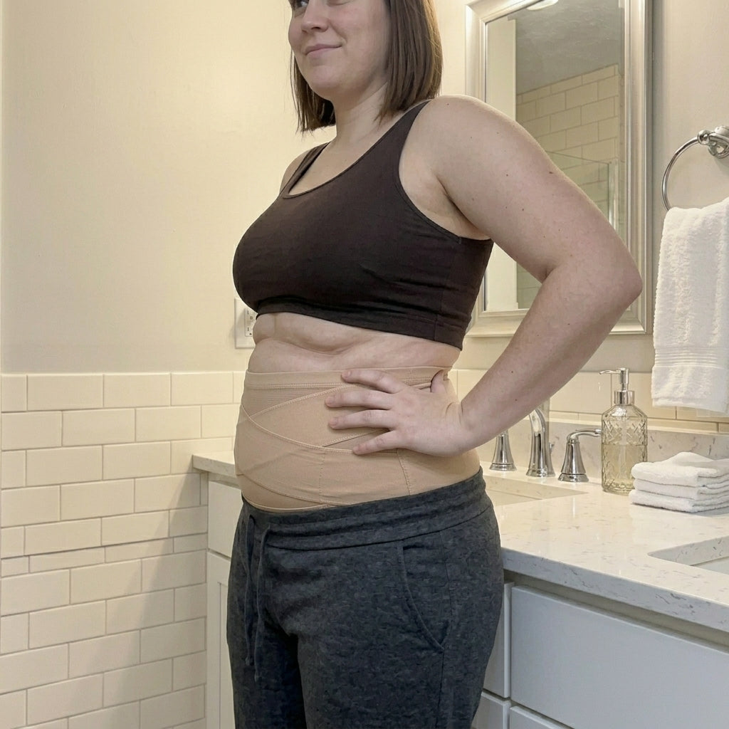 Woman wearing Tryzovira under clothes