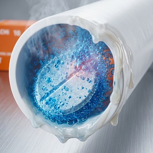 Liquid drain cleaner and pipe