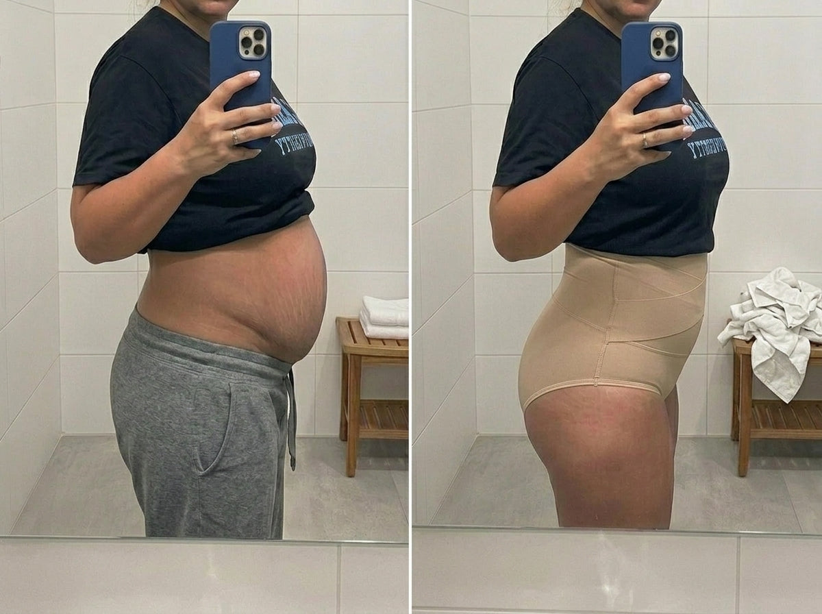 Before after postpartum belly Tryzovira