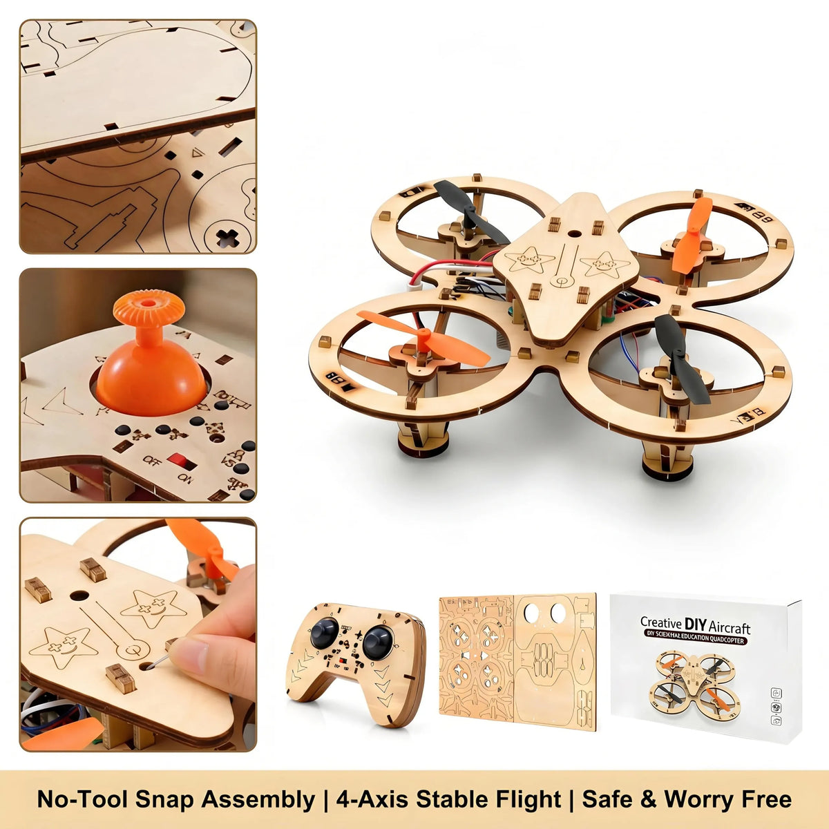 🔥Last Day 69% OFF-Wooden Drone DIY Assembly Kit