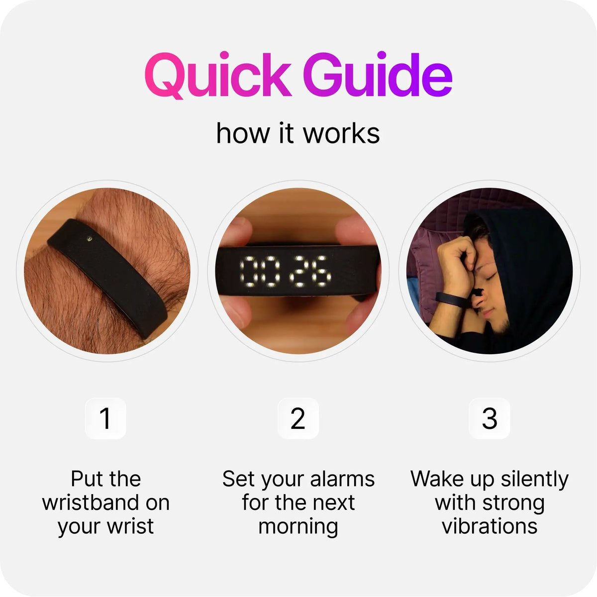 Onyx Silent Vibration Alarm Clock for Heavy Sleepers