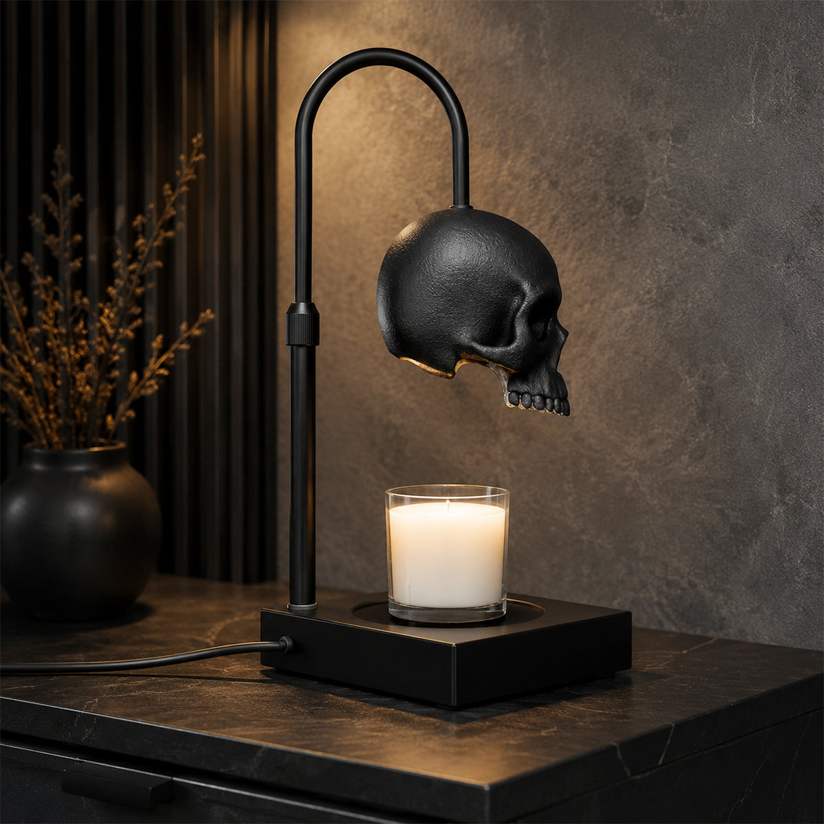Gothic Skull Candle Warmer Lamp