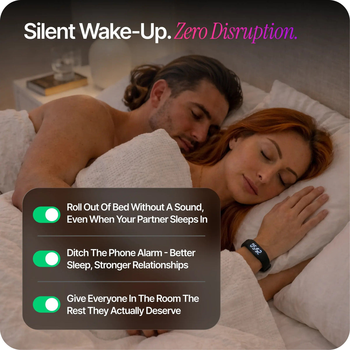 Onyx Silent Vibration Alarm Clock for Heavy Sleepers