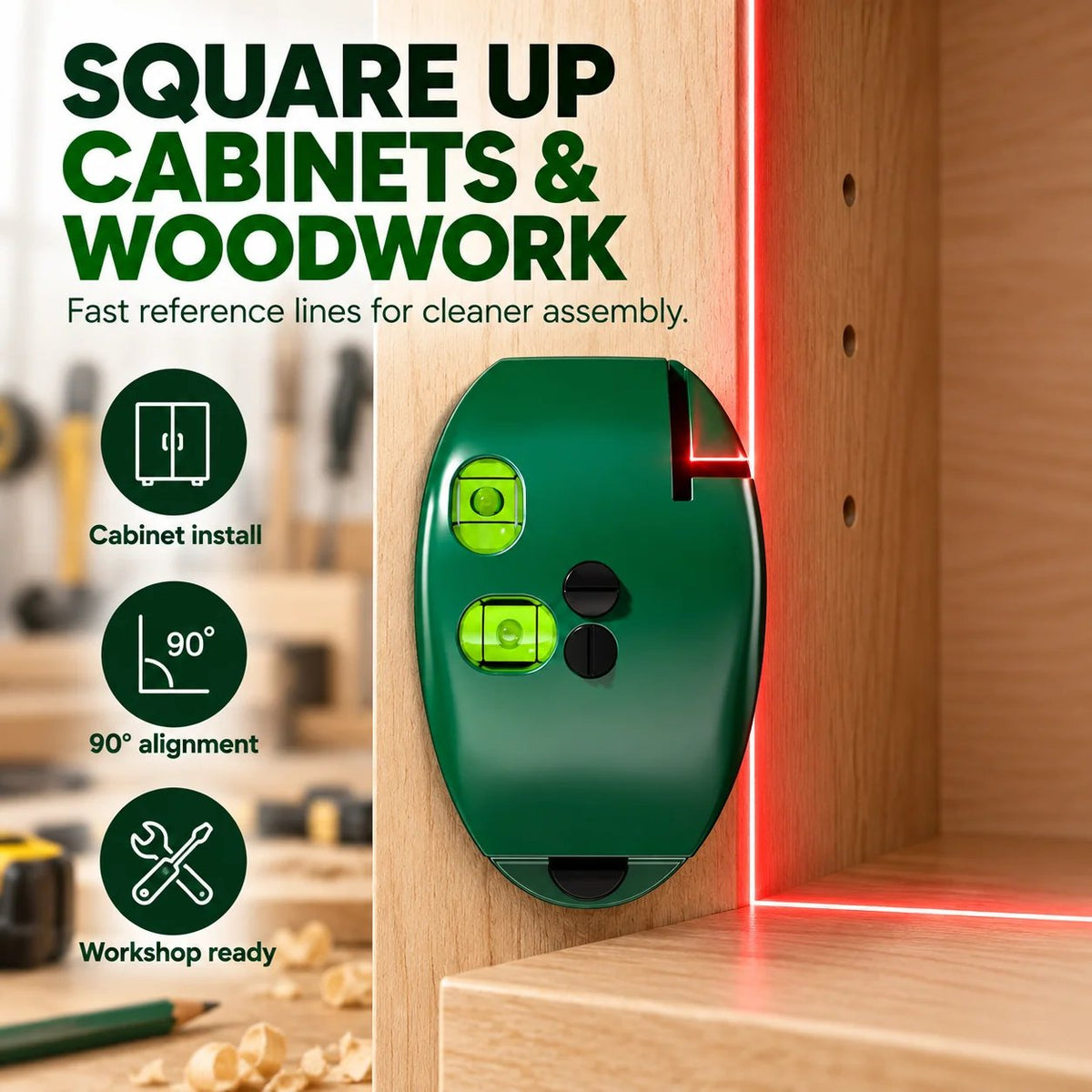 📐90 Degree Electronic Red Light Scale Red Light Level Green Light Level Self