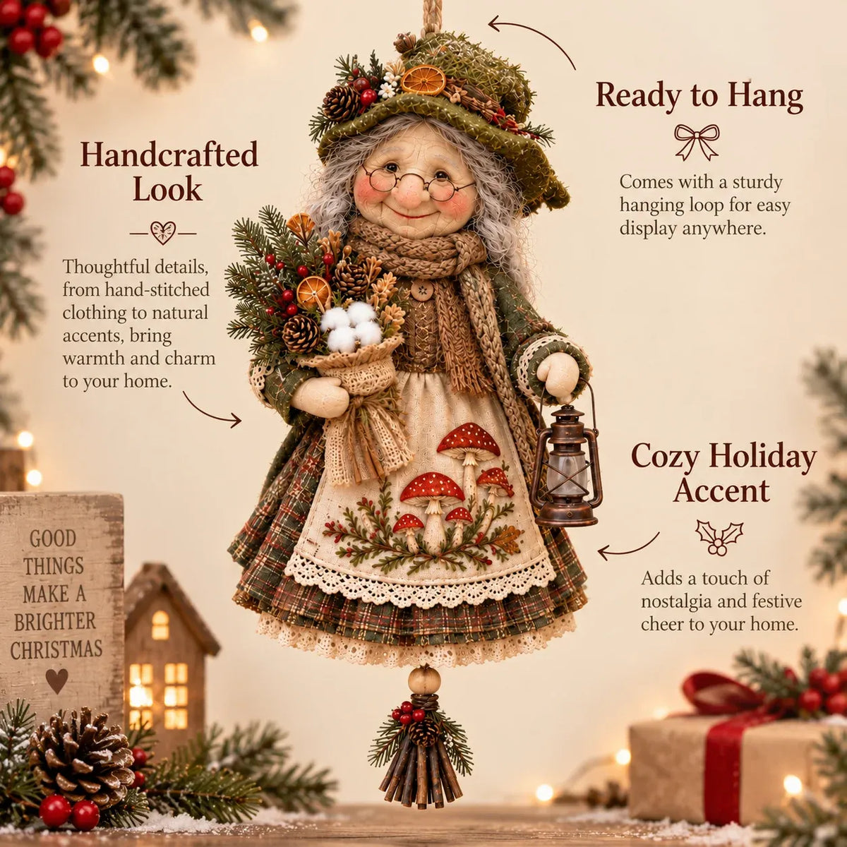 🔥💝Handmade Good Luck Granny 🏠Chase Away Worries, Bring Home Warmth