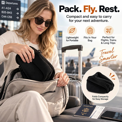 ✈️  3-in-1 Travel Sleep Support – Blackout Eye Mask & Head Support