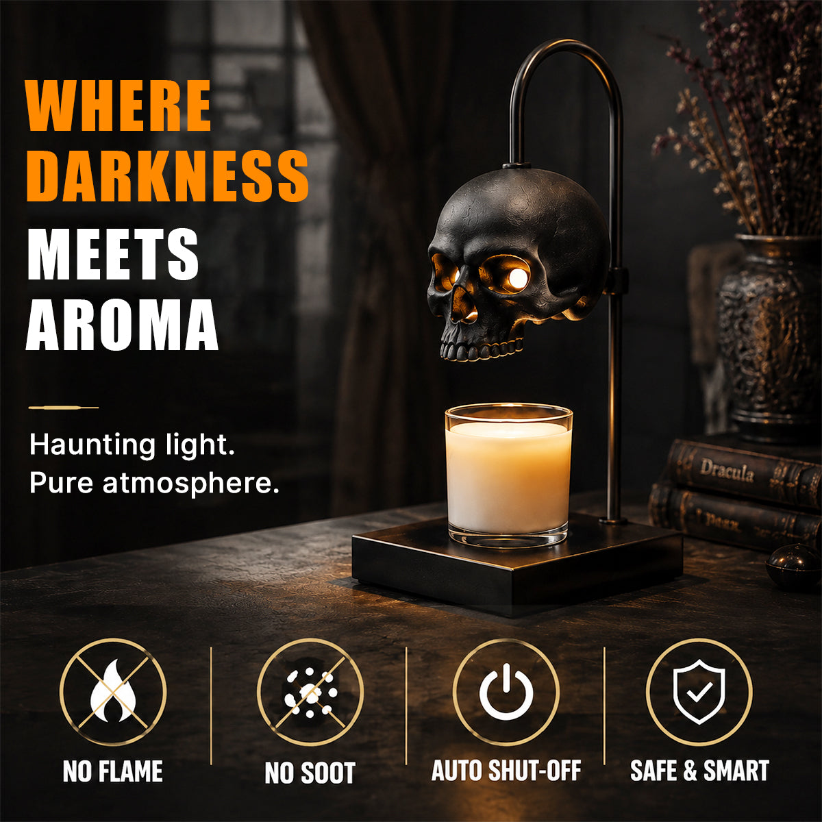 Gothic Skull Candle Warmer Lamp