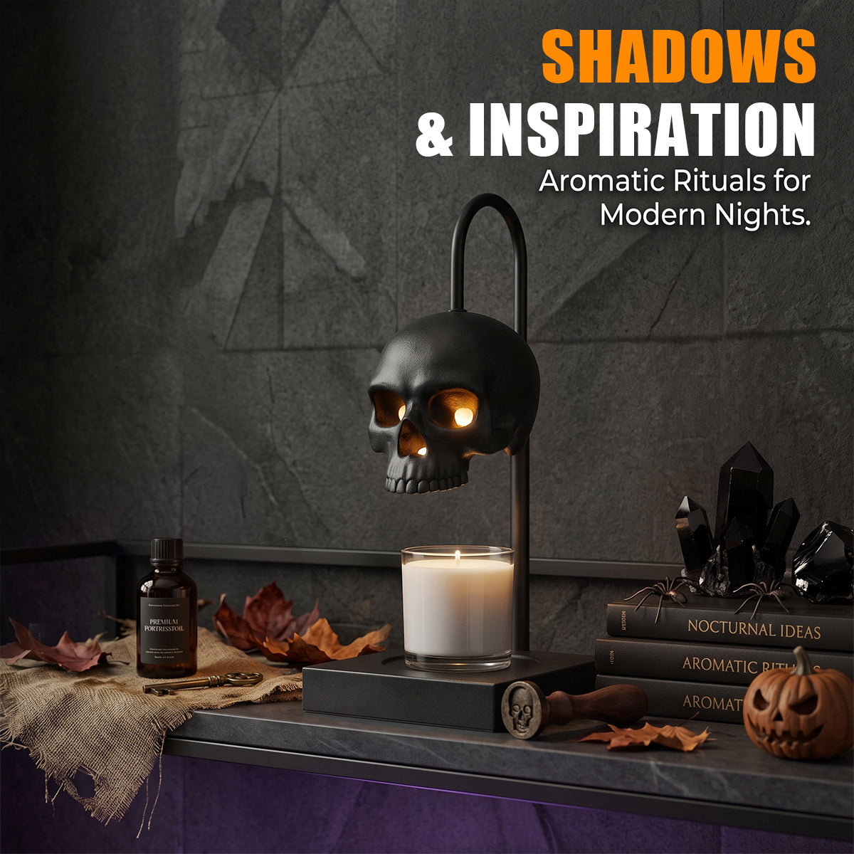 Gothic Skull Candle Warmer Lamp