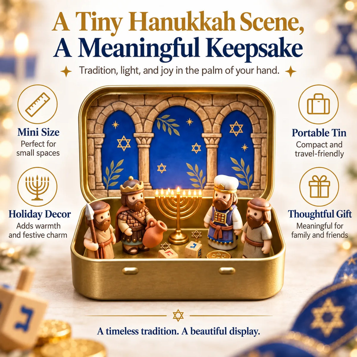 🔥✝️Religious Pocket-Size Mini Nativity Scene Set with Storage Box
