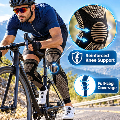 Copper Infused Graduated Leg Support Covers Non-Slip Compression Wraps for Sports Training & Daily Recovery
