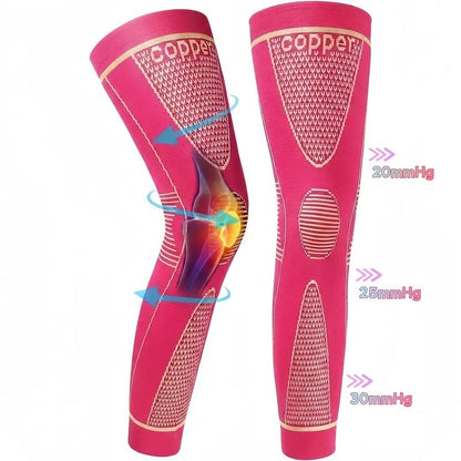 Copper Infused Graduated Leg Support Covers Non-Slip Compression Wraps for Sports Training & Daily Recovery