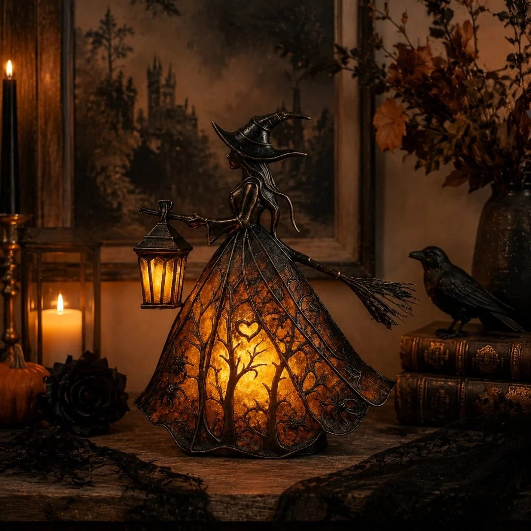 🧙🏻‍♀️Halloween Witch Lamp Ornament | Illuminated Desktop Decor for Spooky Vibe