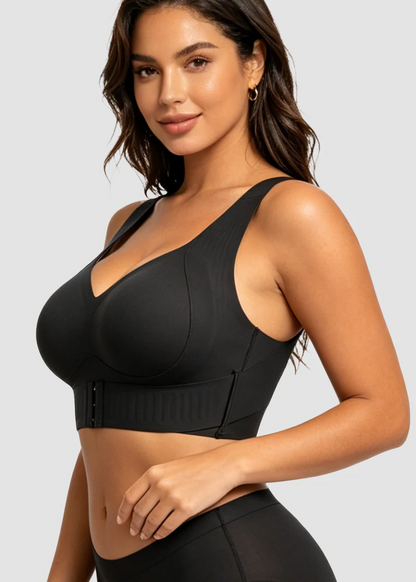 Cross Back Front Closure Wireless Posture Support Bra