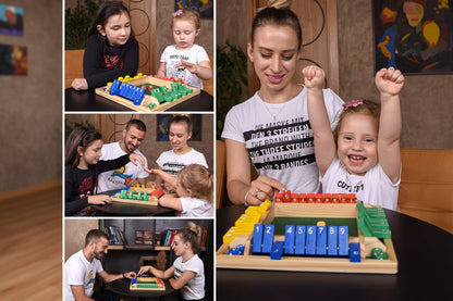 Wooden 8 Dice Shut The Box Color full Board Game for Kids & Family