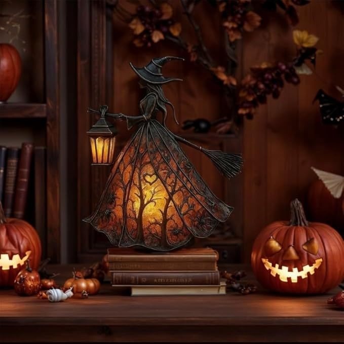 🧙🏻‍♀️Halloween Witch Lamp Ornament | Illuminated Desktop Decor for Spooky Vibe