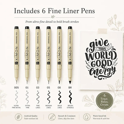 Beginner-Friendly💕Ink Tracing: A Therapeutic Reverse Coloring Experience📚(Deluxe Edition)