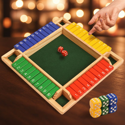 Wooden 8 Dice Shut The Box Color full Board Game for Kids & Family