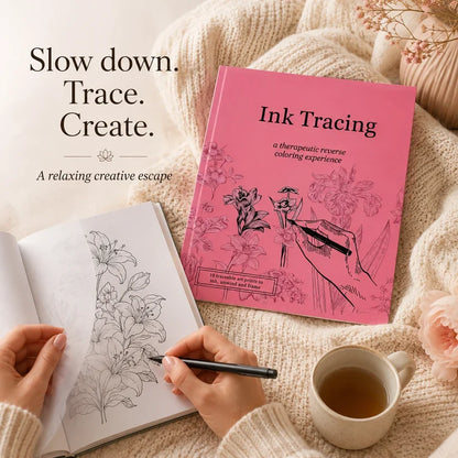 Beginner-Friendly💕Ink Tracing: A Therapeutic Reverse Coloring Experience📚(Deluxe Edition)