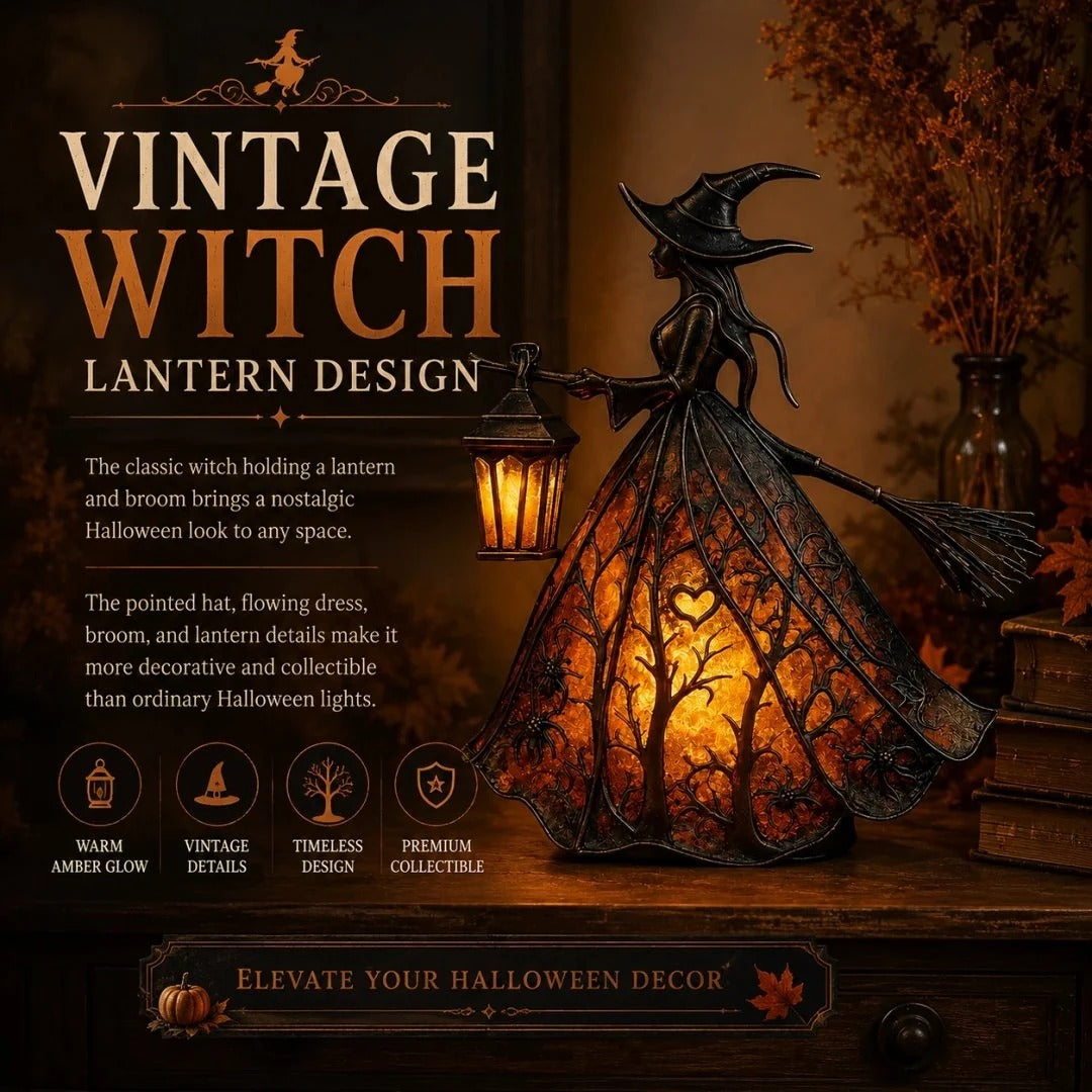🧙🏻‍♀️Halloween Witch Lamp Ornament | Illuminated Desktop Decor for Spooky Vibe