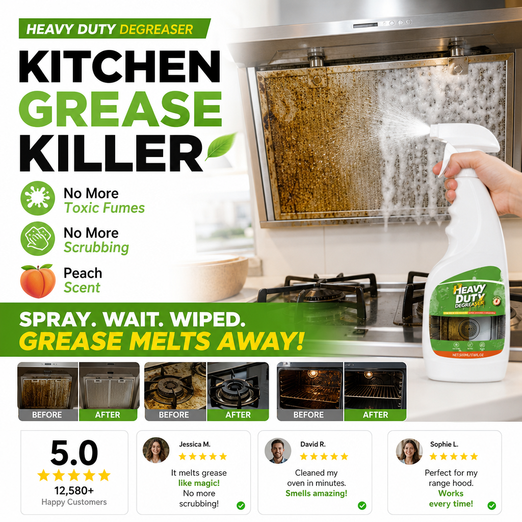⏳HOT SALE 50%OFF✨💞50K+ SOLD!🏆Heavy Duty Kitchen Degreaser Spray