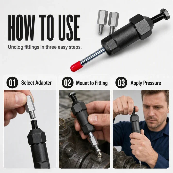 Tryzovira Heavy Duty Grease Fitting Cleaner Unclog Tool